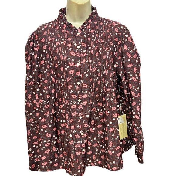 Trovata Bird of Paridis Hadleigh Blouse in Plum Blossom NWT Size Large - Picture 7 of 13